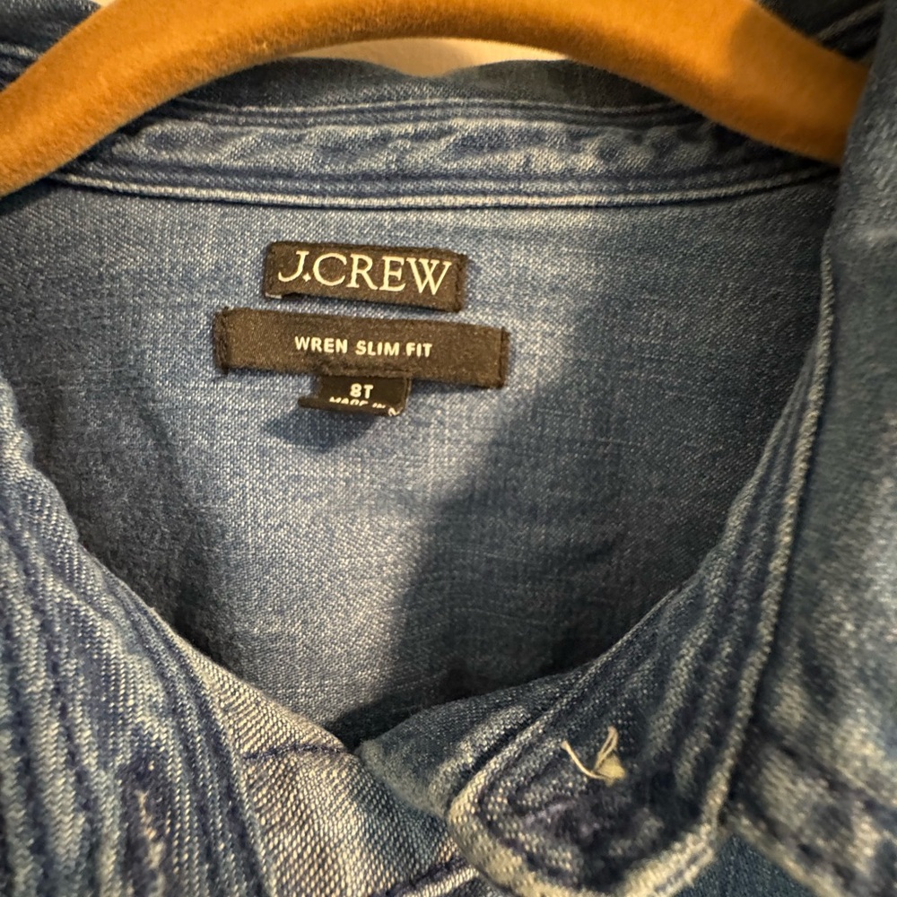 J. Crew Blue Denim Button-Down Shirt - Picture 2 of 5